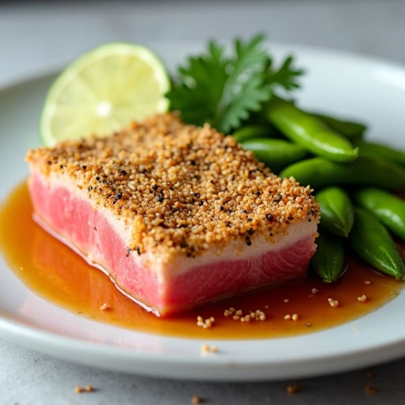 Sesame-Crusted Seared Tuna with Ginger-Lime Sauce