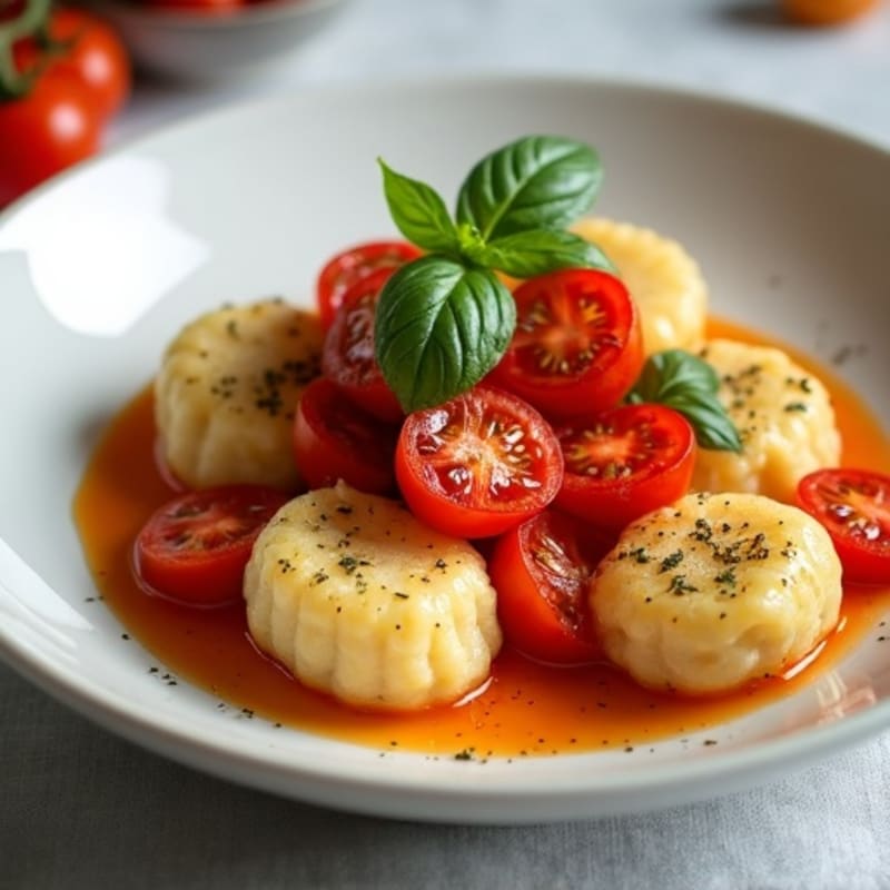 Pan-Seared Ricotta Gnocchi with Fresh Tomato Basil Sauce