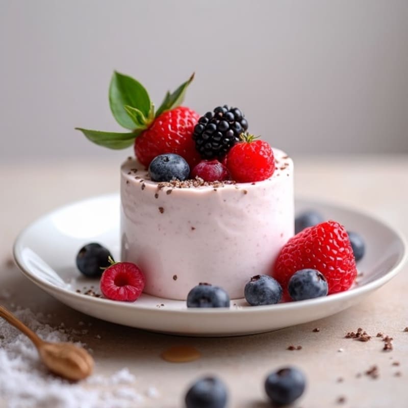 Silky Greek Yogurt Protein Mousse with Mixed Berries