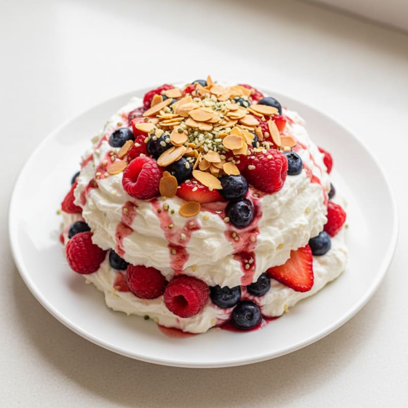 Vanilla Greek Yogurt Protein Parfait with Berries