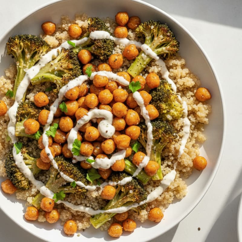 Roasted Vegetable and Chickpea Grain Bowl