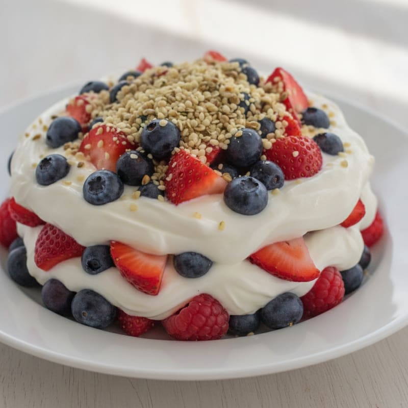 Greek Yogurt Protein Parfait with Mixed Berries