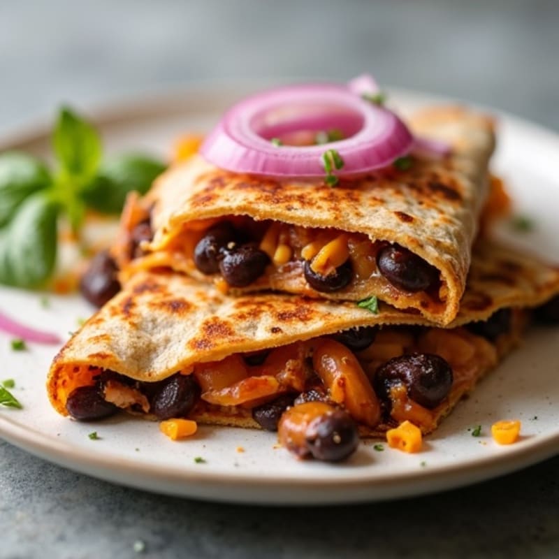 Smoky BBQ Chicken and Black Bean Quesadilla
