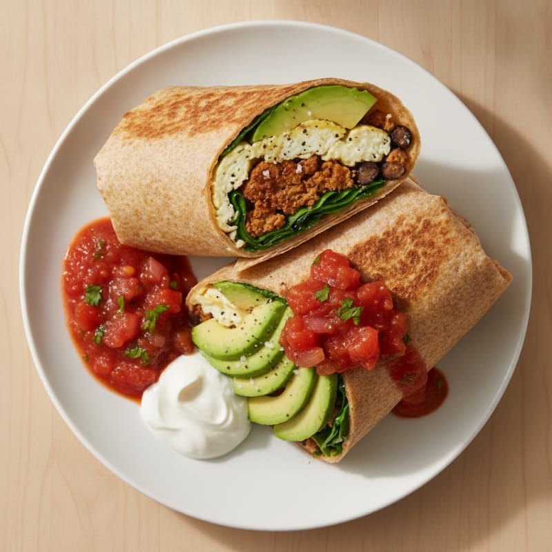 Hearty Breakfast Burrito with Salsa