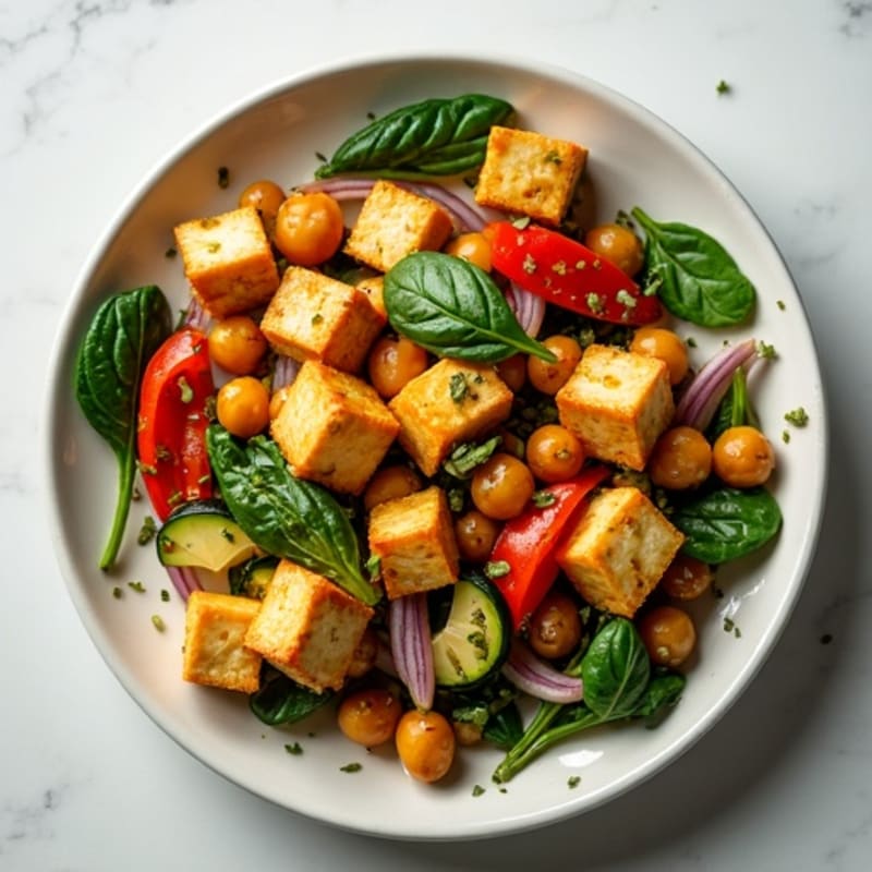 Crispy Lemon-Herb Roasted Chickpeas and Vegetables