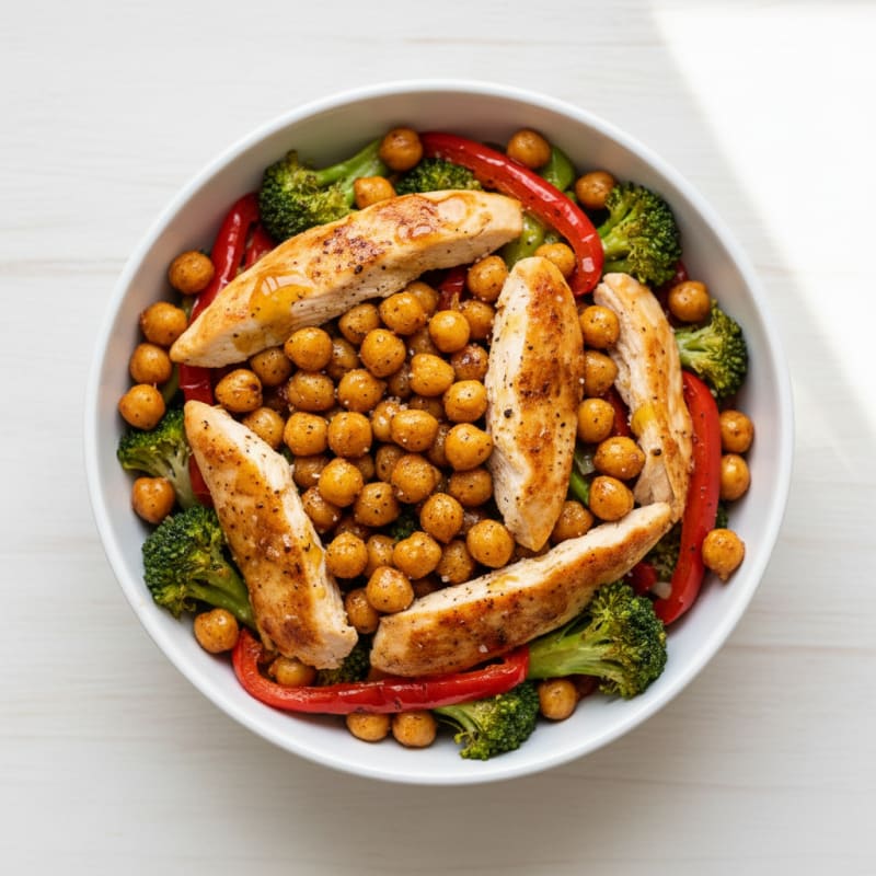 Crispy Roasted Chickpea & Veggie Bowl