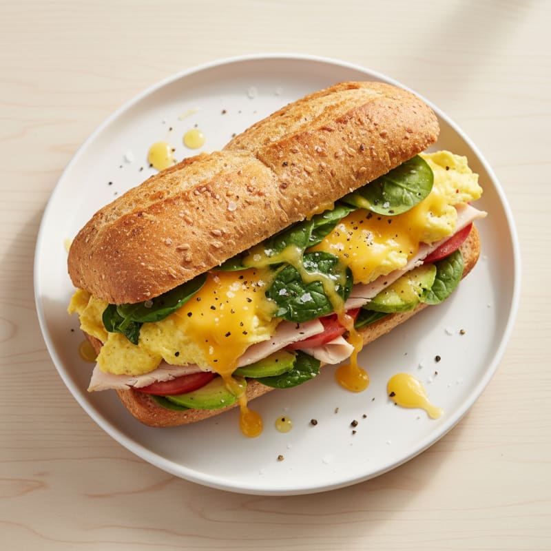 Golden Cheesy Egg Hero Sandwich