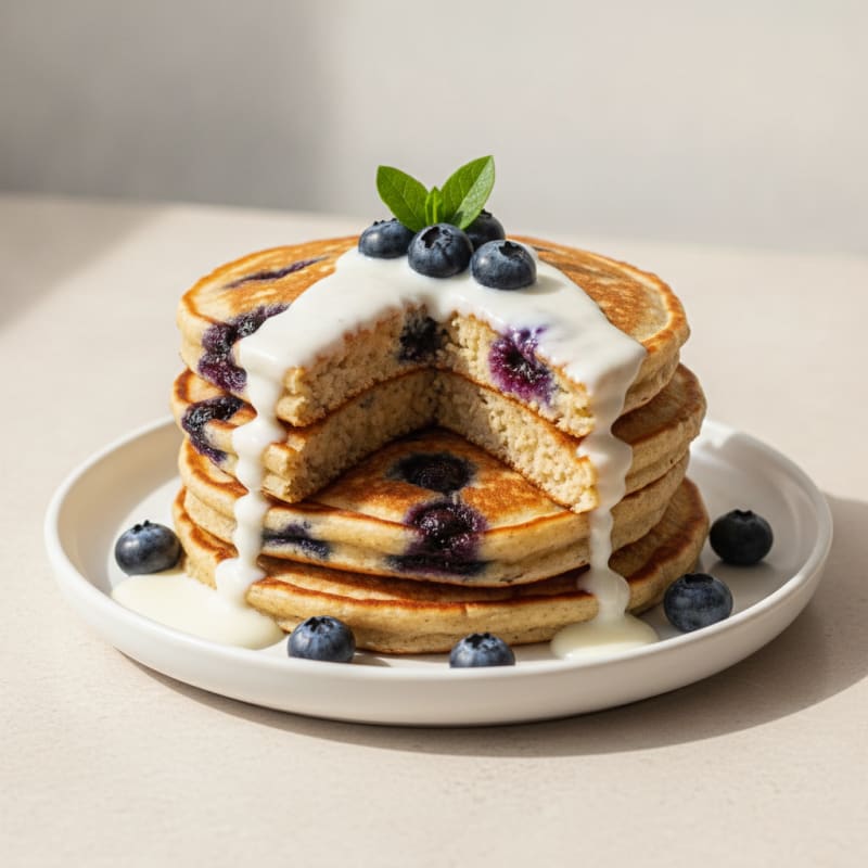 Fluffy Berry Protein Pancakes