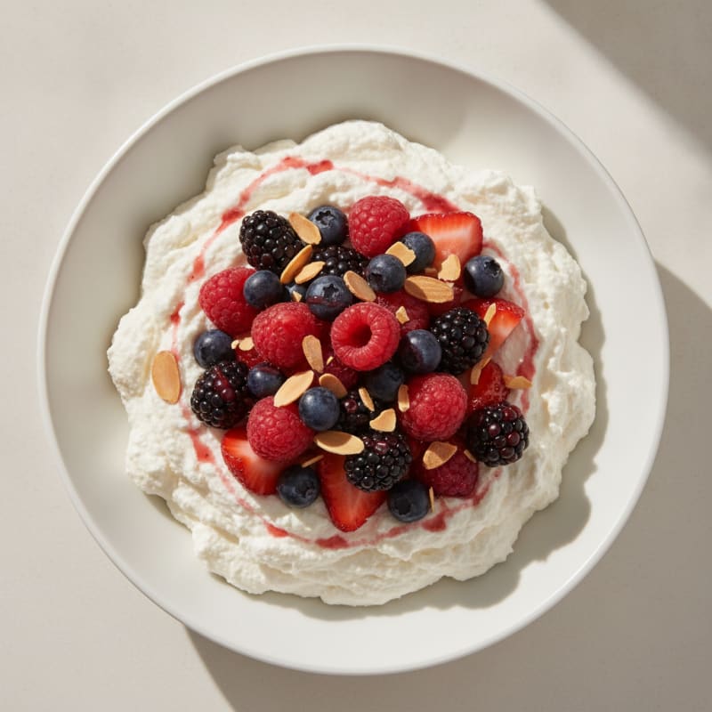 Greek Yogurt Protein Mousse with Mixed Berries