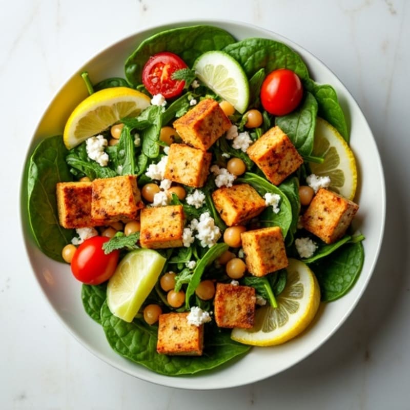 Crispy Chickpea and Fresh Vegetable Salad with Lemon-Herb Vinaigrette
