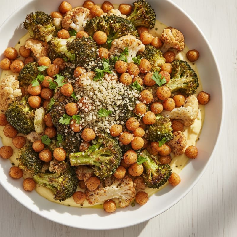 Roasted Vegetable and Chickpea Grain Bowl