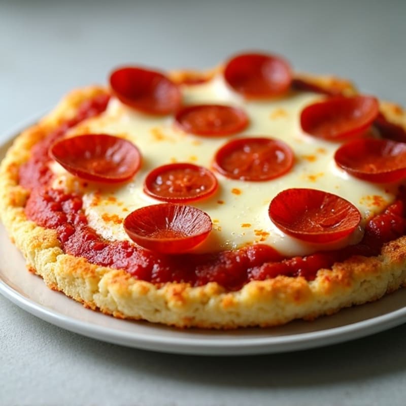 Thick & Crispy Cauliflower Pizza with Lean Turkey Pepperoni and Melty Mozzarella