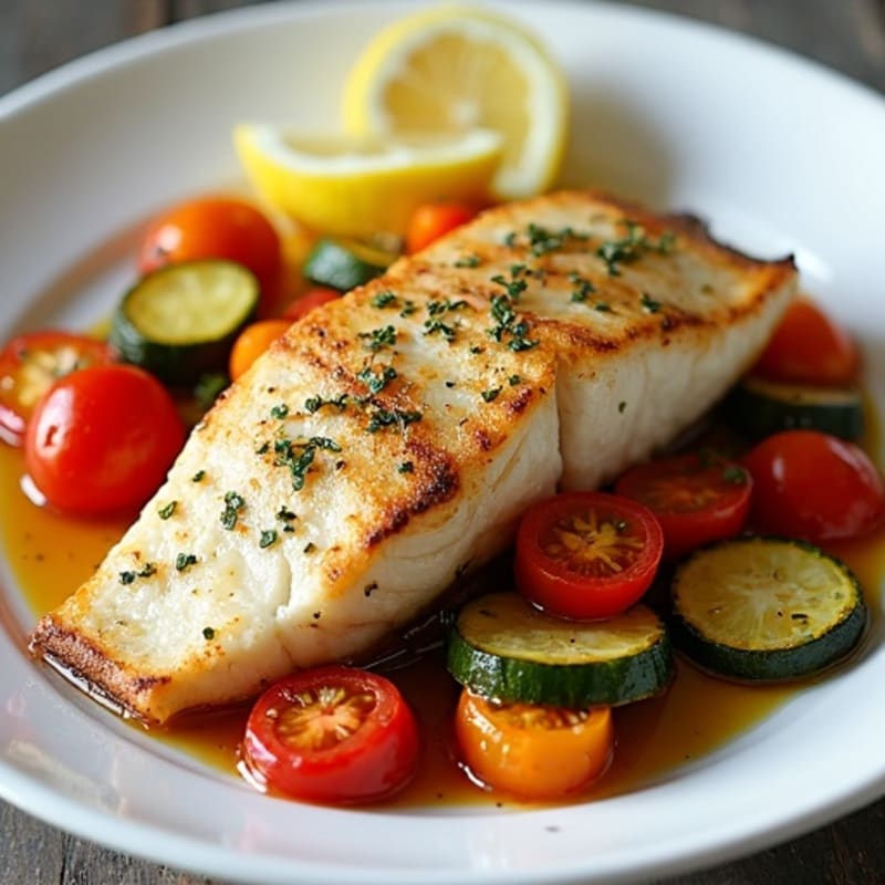 One-Pan Mediterranean Baked Cod with Roasted Vegetables
