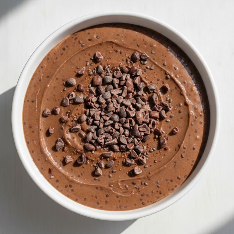 Silky Chocolate Protein Pudding with Chia Seeds