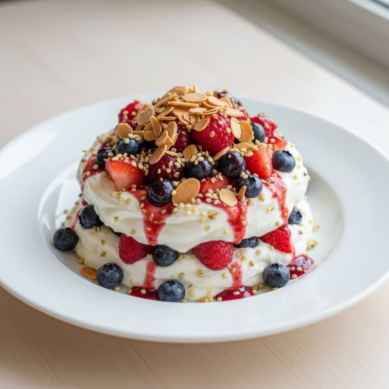 Greek Yogurt Protein Parfait with Mixed Berries