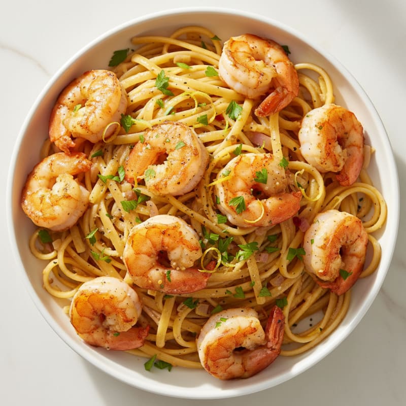 Zesty Garlic Shrimp Scampi with Linguine