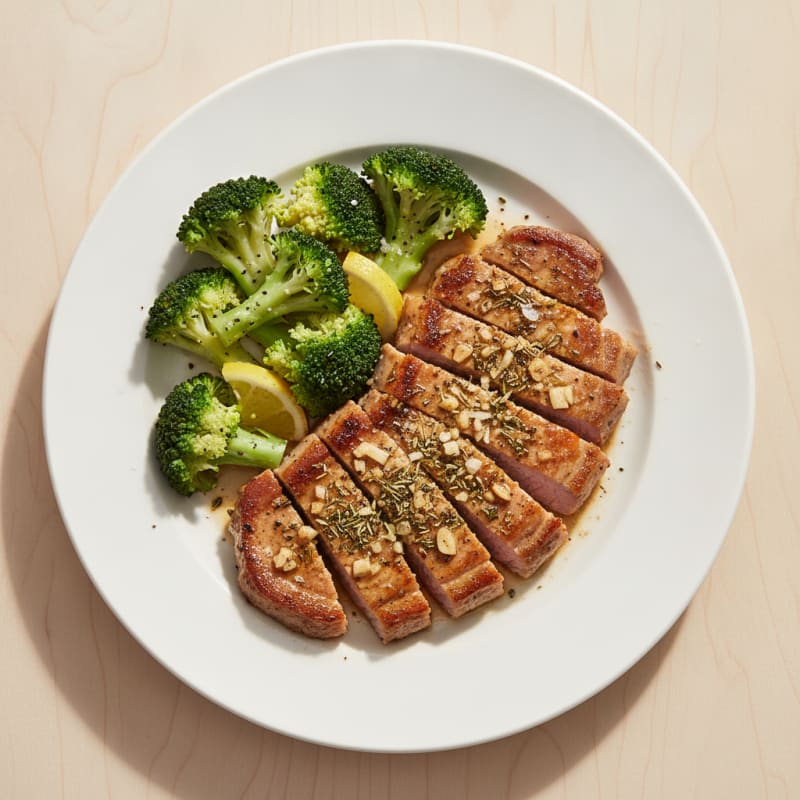 Garlic Herb Pan-Seared Pork Steak
