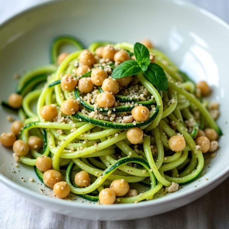 Creamy Vegan Basil Pesto Zucchini Noodles