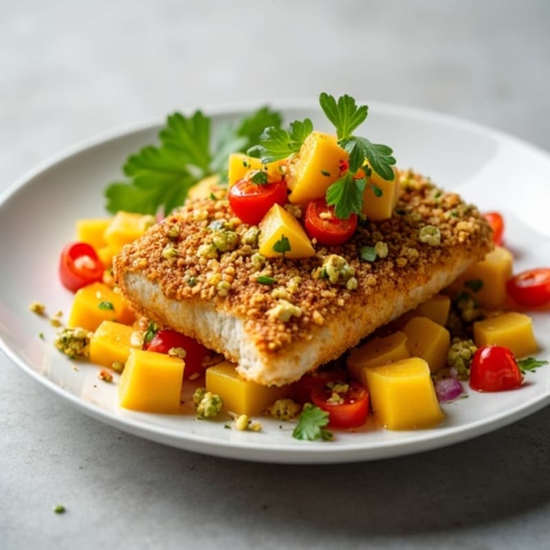 Crispy Pistachio-Crusted Mahi Mahi with Mango Salsa