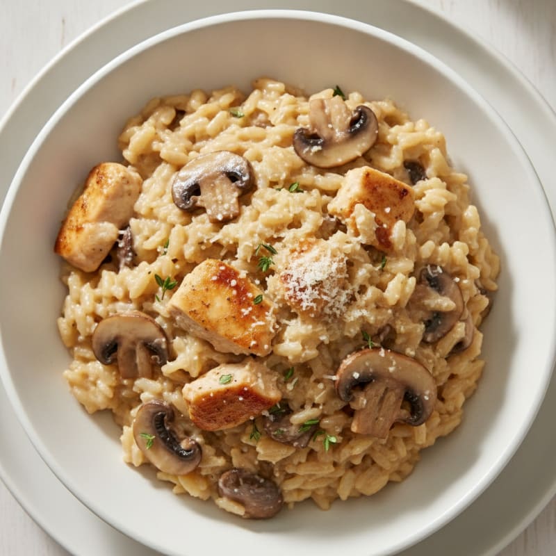 Creamy Mushroom Risotto with Parmesan