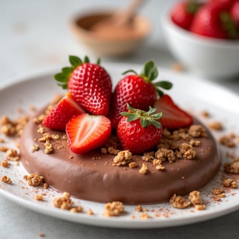 High-Protein Chocolate Yogurt Mousse with Fresh Strawberries