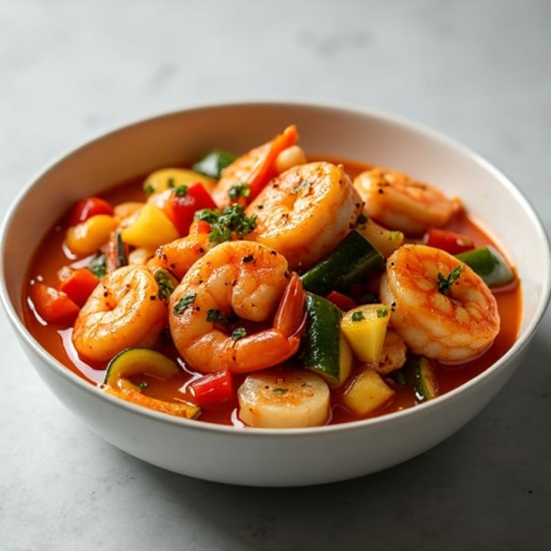 Spicy Chicken and Shrimp Stew with Hearty Vegetables