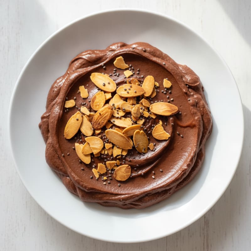 Silky Chocolate Protein Pudding with Toasted Almonds