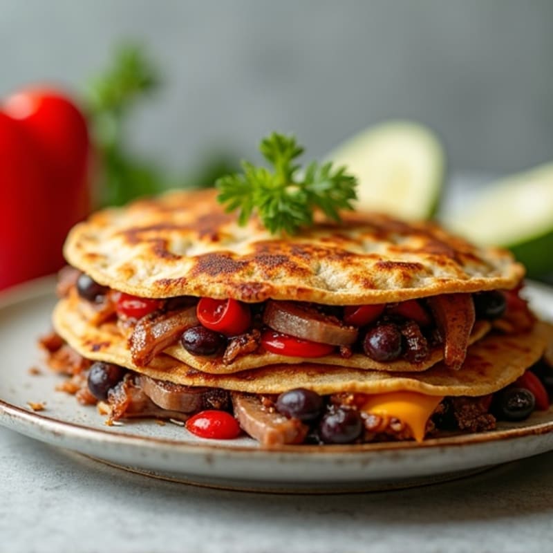 Crispy Steak and Black Bean Quesadillas
