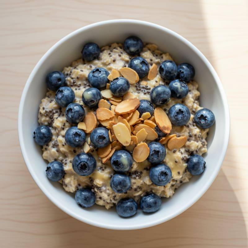 Blueberry-Almond Overnight Oats with Chia