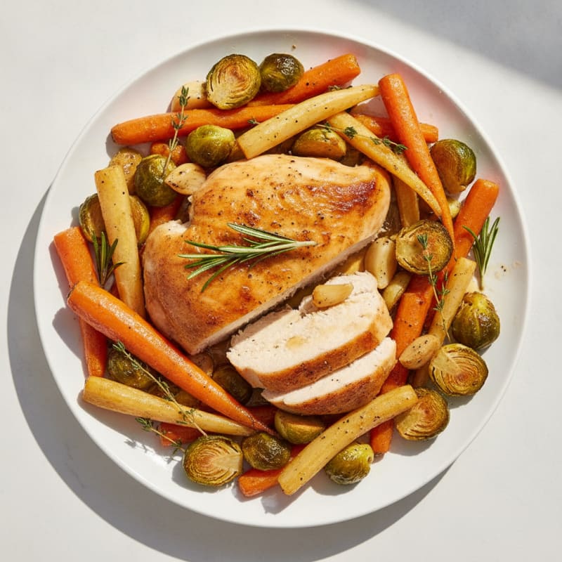 Garlic Herb Roasted Chicken with Root Vegetables