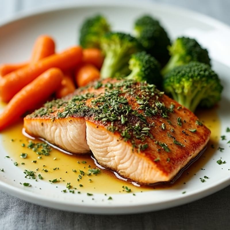 Herb-Crusted Baked Salmon with Roasted Vegetables
