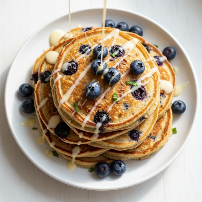 Fluffy Vegan Blueberry Pancakes