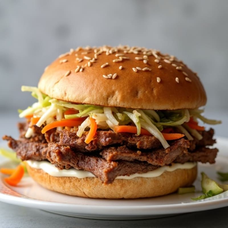 Tender Smoked Brisket Sandwich with Fresh Slaw