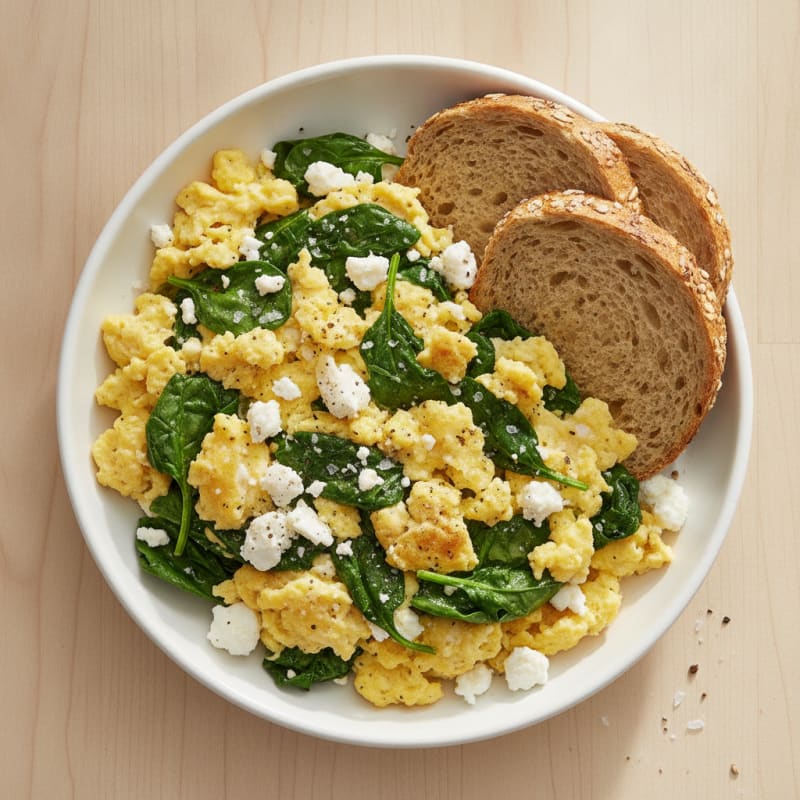 High-Protein Spinach and Feta Scramble