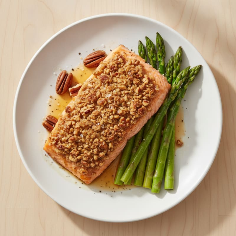 Maple-Glazed Pecan Crusted Salmon