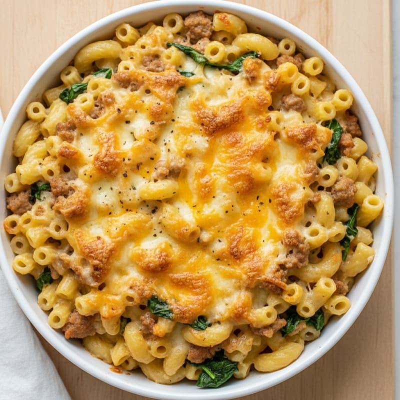Baked Macaroni with Three Cheeses