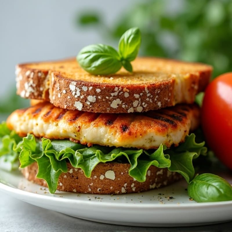 Herb-Pesto Grilled Chicken Sandwich with Fresh Greens