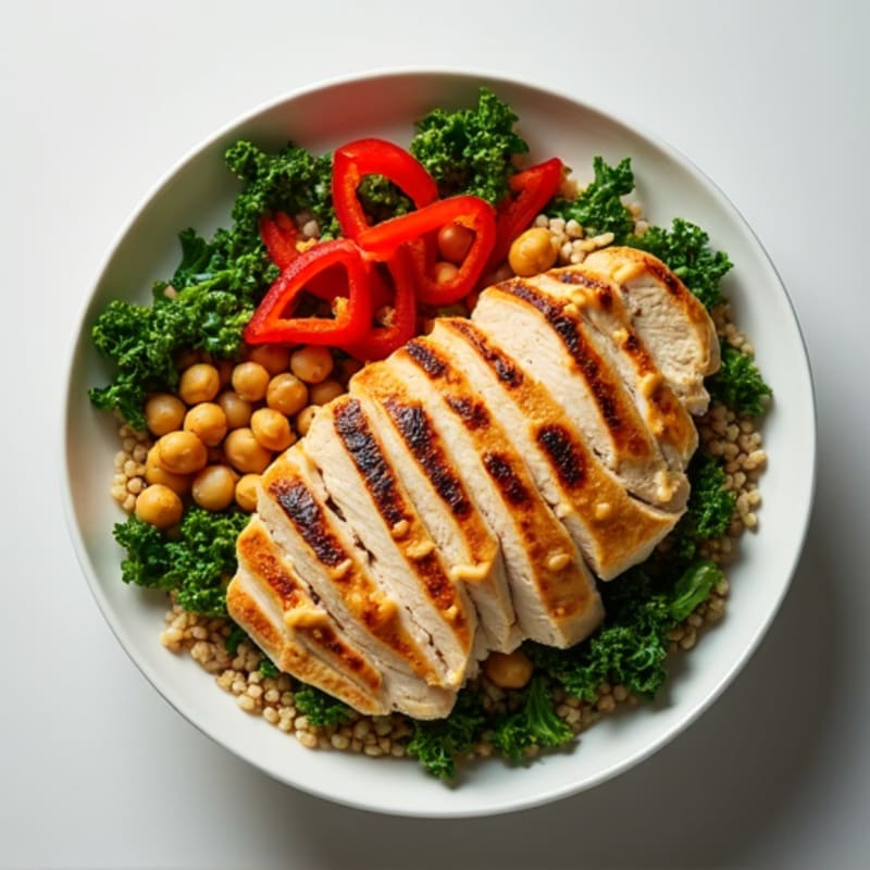Crunchy Kale and Quinoa Power Bowl with Citrus-Tahini Dressing