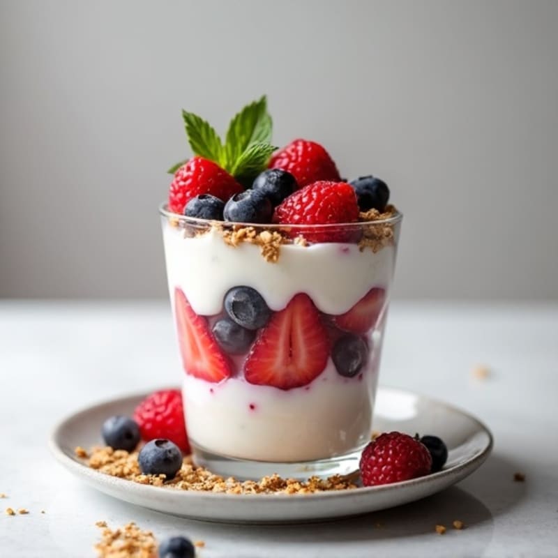 Greek Yogurt Protein Parfait with Mixed Berries
