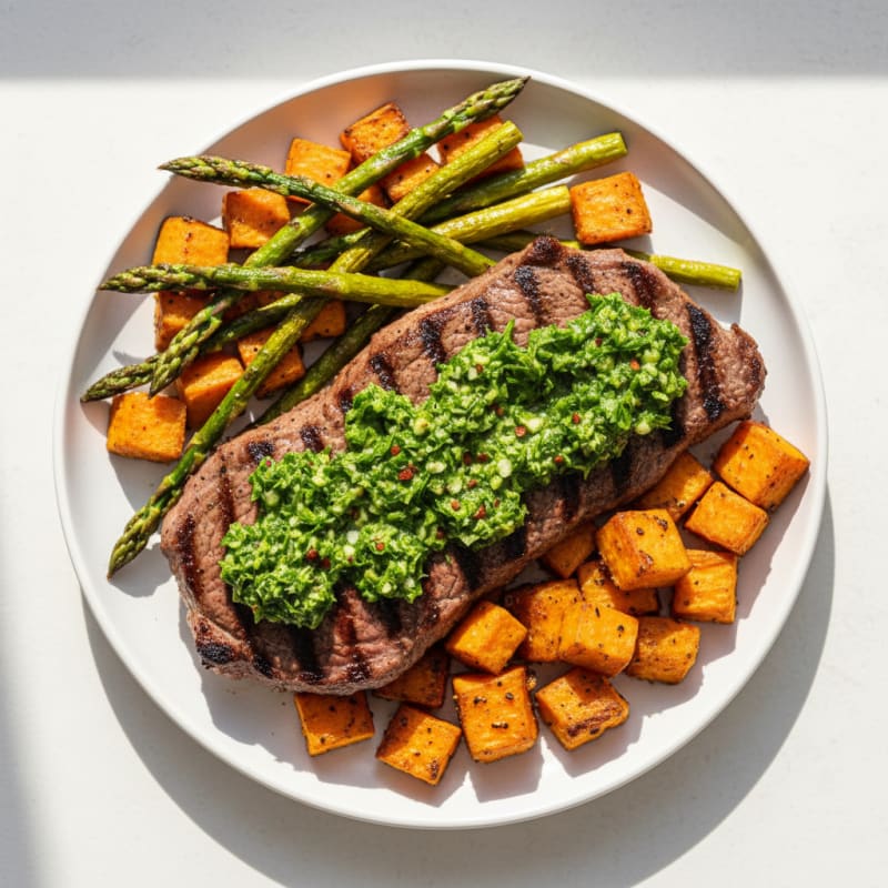 Smoky Grilled Steak with Zesty Chimichurri