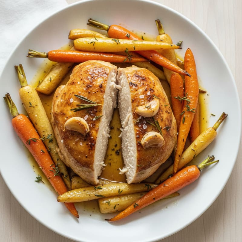 Garlic Herb Roasted Chicken with Root Vegetables