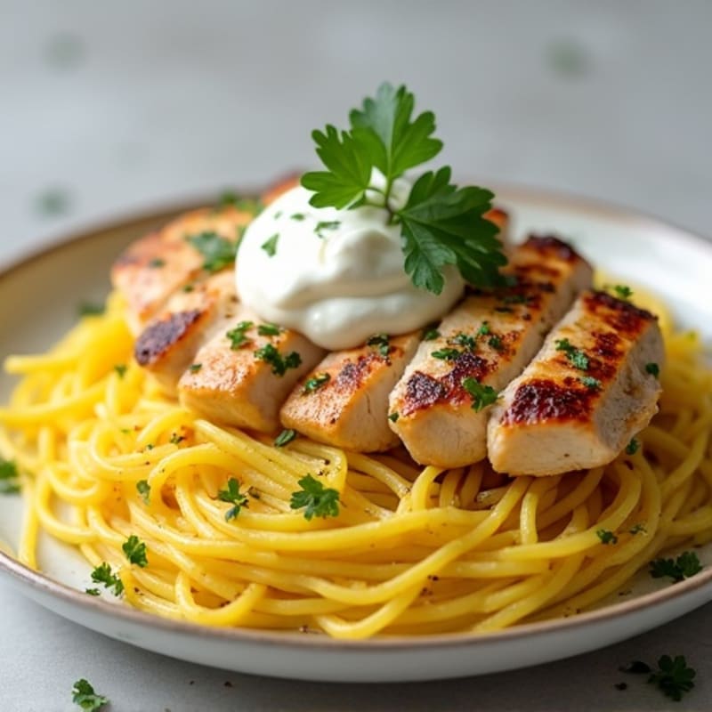 Creamy Black Pepper Chicken with Spaghetti Squash