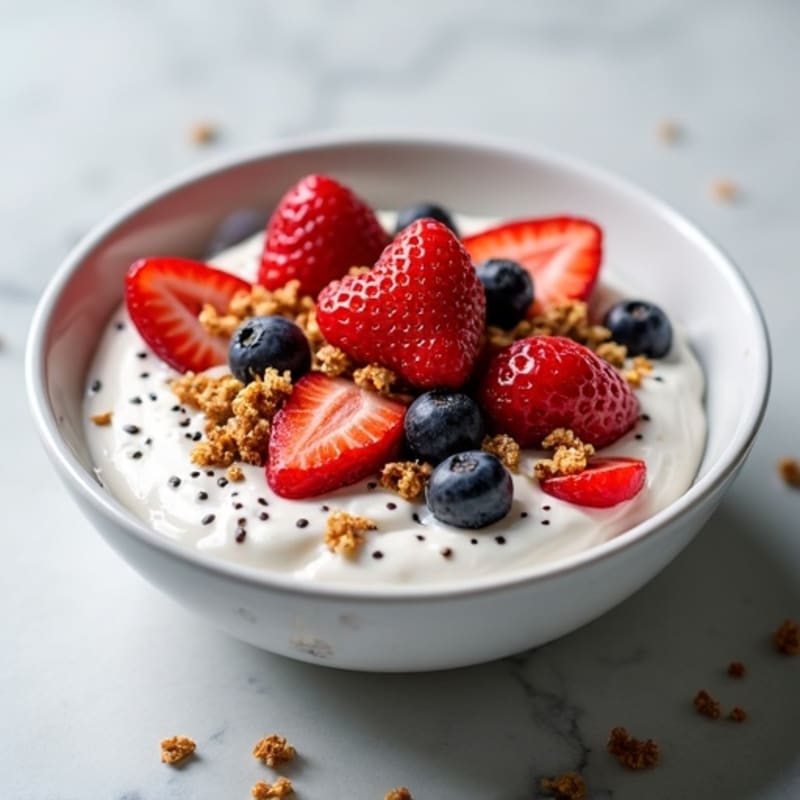 Creamy Greek Yogurt with Fresh Berries and Crunchy Granola