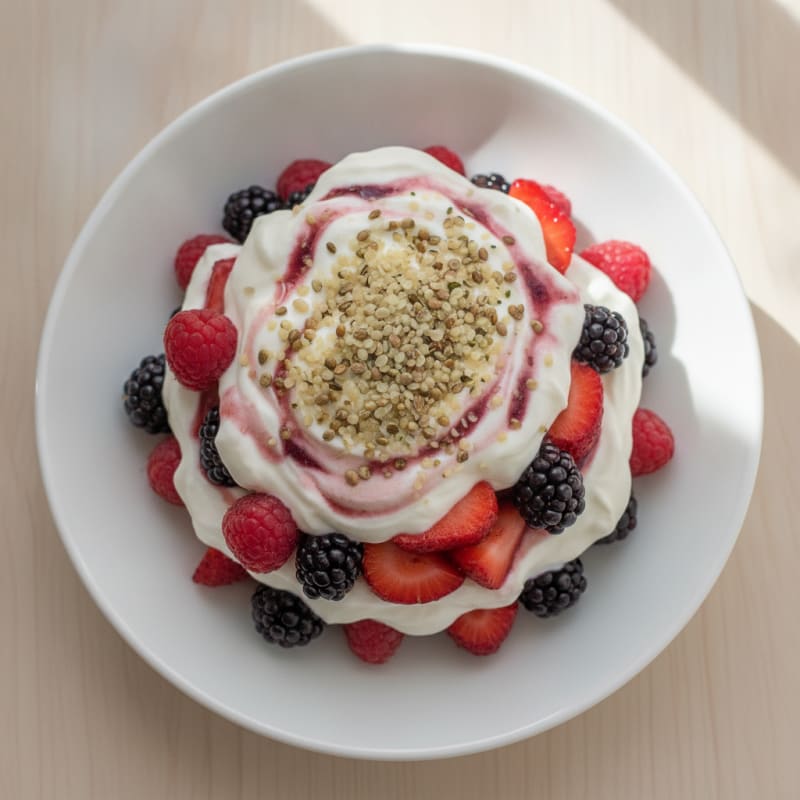 Greek Yogurt Protein Parfait with Mixed Berries