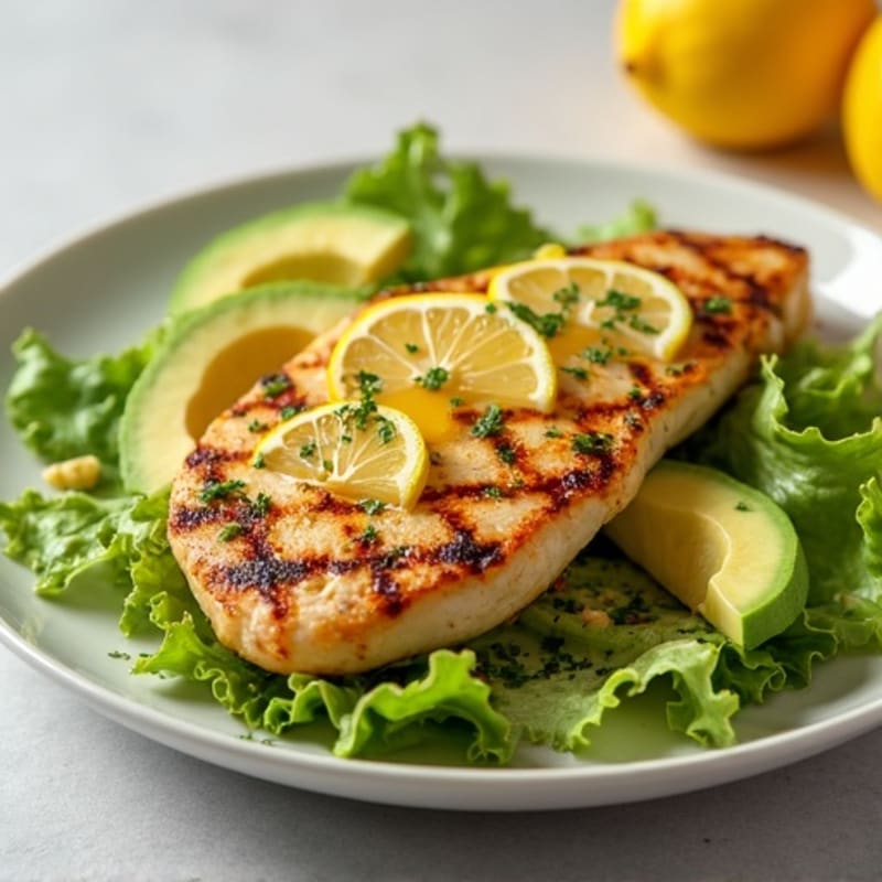 Grilled Chicken Breast with Crisp Romaine and Lemon Vinaigrette