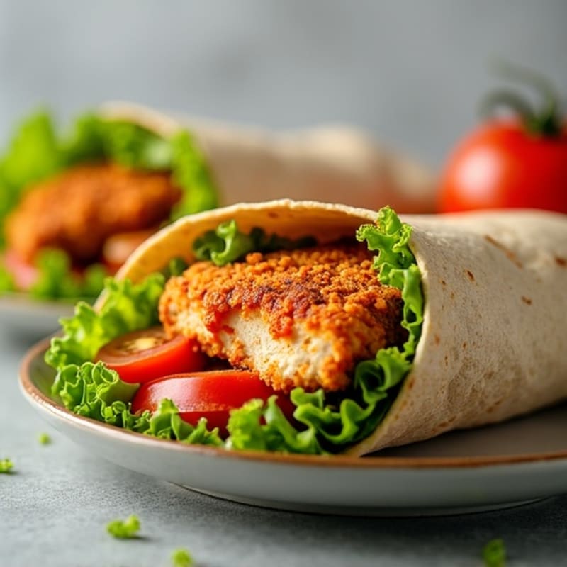 Crispy Buffalo Chicken Wraps with Fresh Veggies