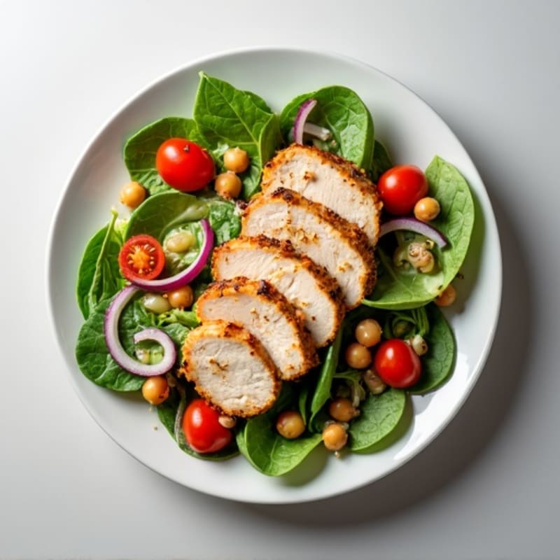 Grilled Turkey and Spinach Salad with Chickpeas