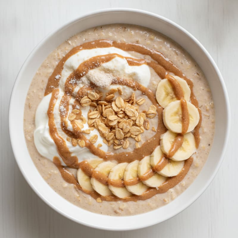 Creamy Oatmeal Smoothie with Greek Yogurt and Peanut Butter