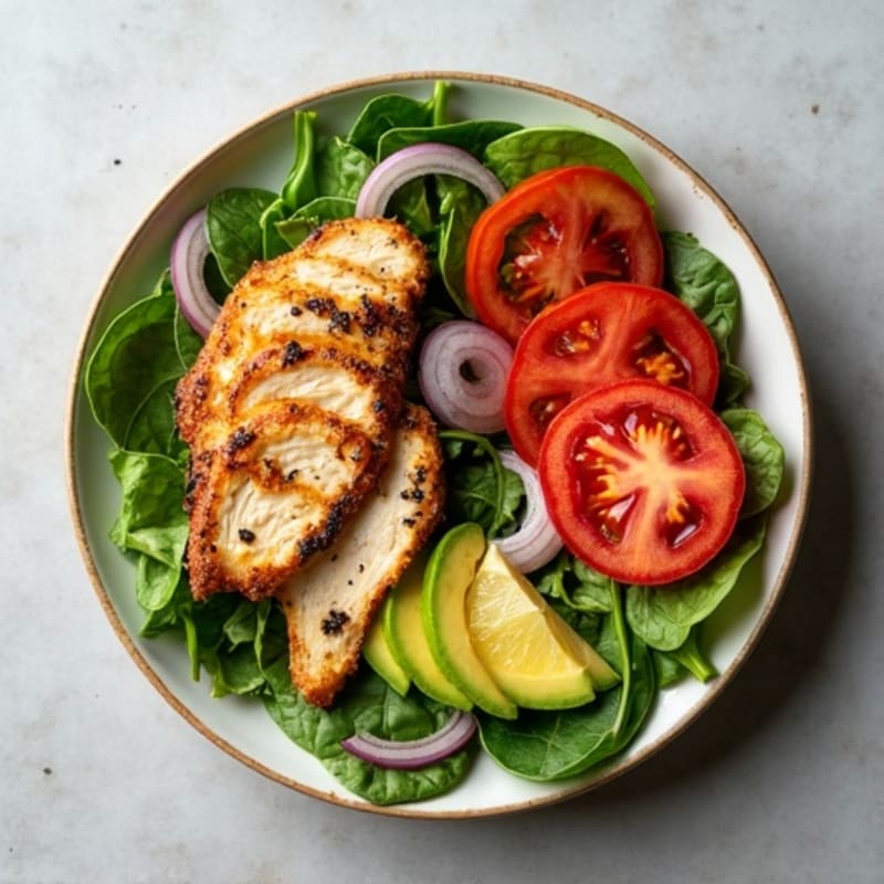 Crispy Turkey Bacon and Creamy Avocado Salad with Fresh Tomatoes