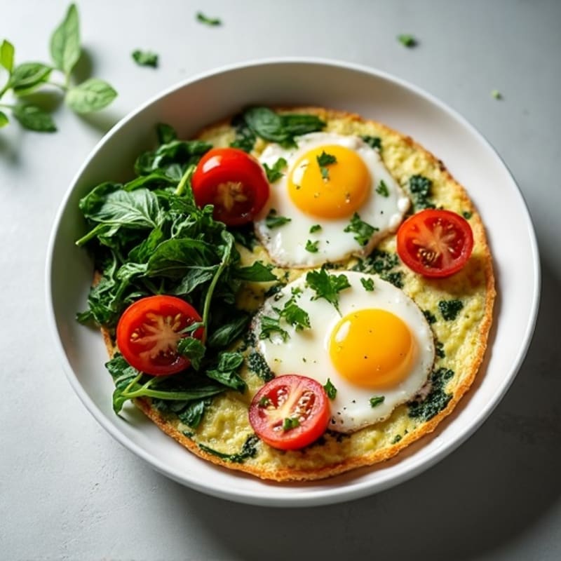 Fresh Herb Egg Frittata with Sautéed Greens